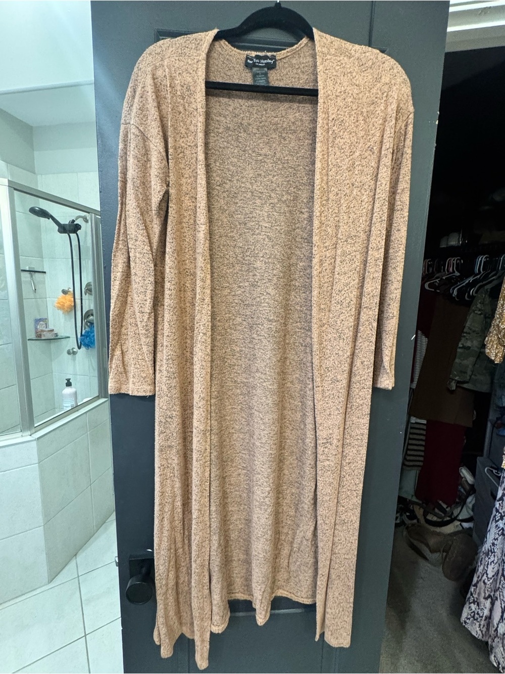 Long Open-Front Women’s Cozy Cardigan Sweater - Camel